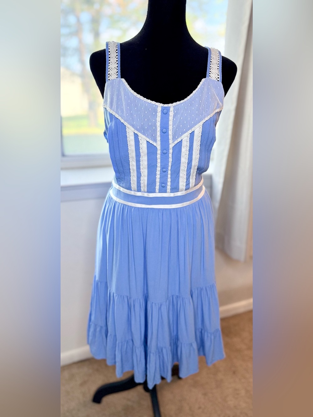 Disney Alice in Wonderland Lauren Conrad Fit & Flare Dress Cottagecore fairy M
